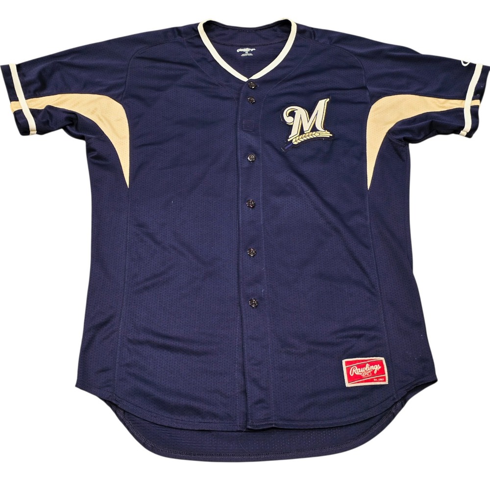 VINTAGE Milwaukee Brewers Jersey Mens 48 Rawlings Spring Training #52 MLB 90s